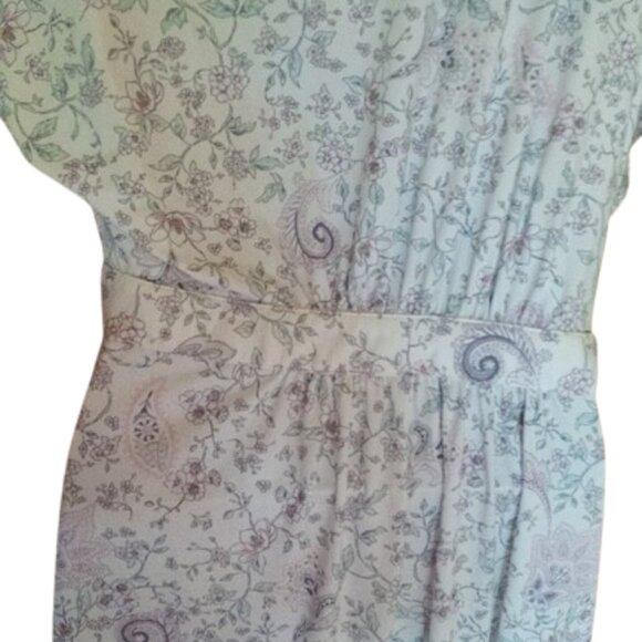 LA VIE EN ROSE White Floral Robe w Lace Small / Medium --- - Picture 4 of 7